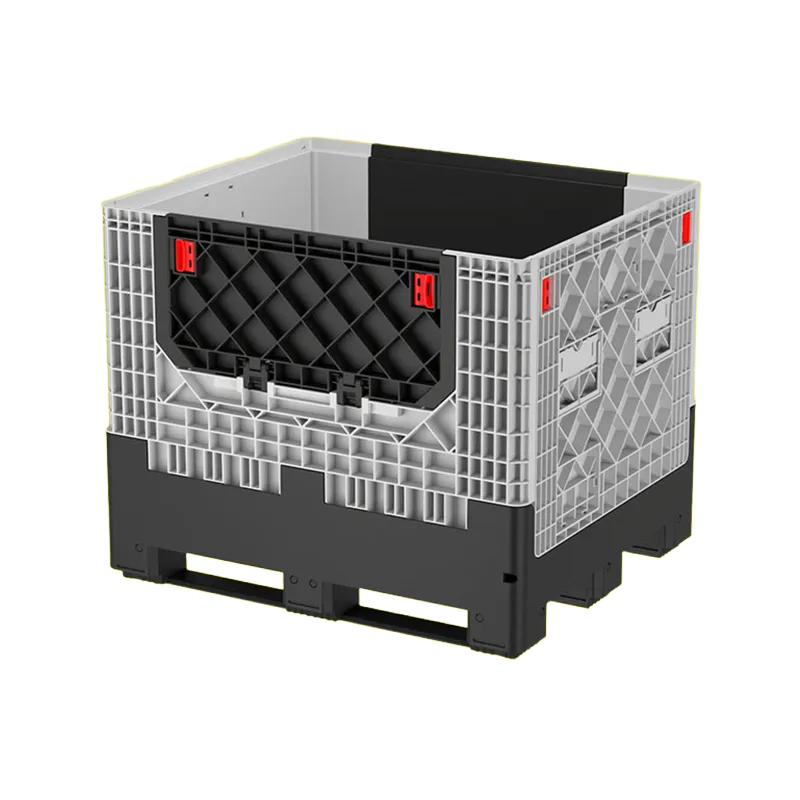 Foldable plastic crate